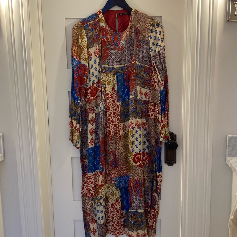 Worn once Zara patchwork midi